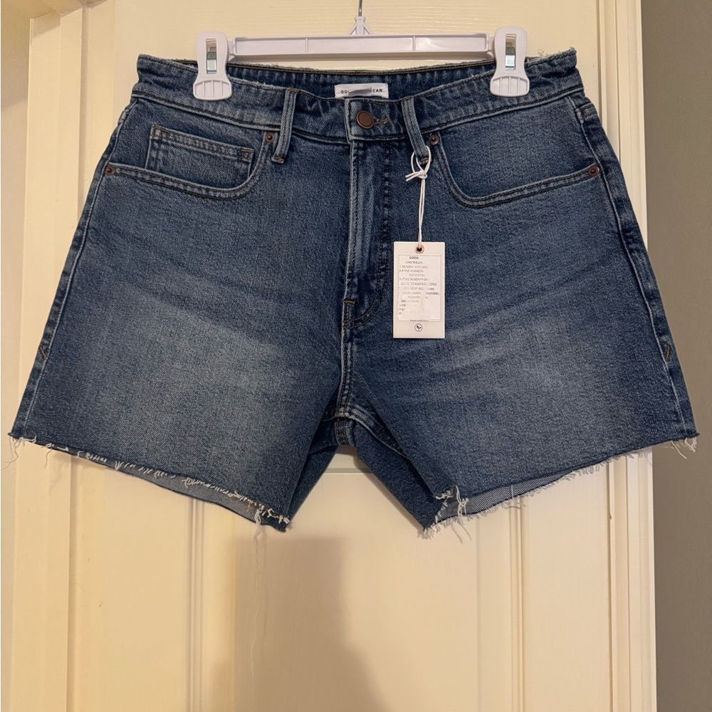 Good American Dark Blue Jean Shorts
